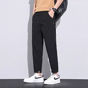 Men's Casual Pants Summer New Fashionable Loose Straight Pants Summer Ice Silk Comfortable Pants Men's All-match