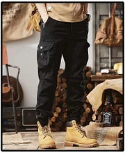 Cargo Trousers Stylish Retro Men's Handsome Outdoor Sports Footband Leisure Cargo Pants
